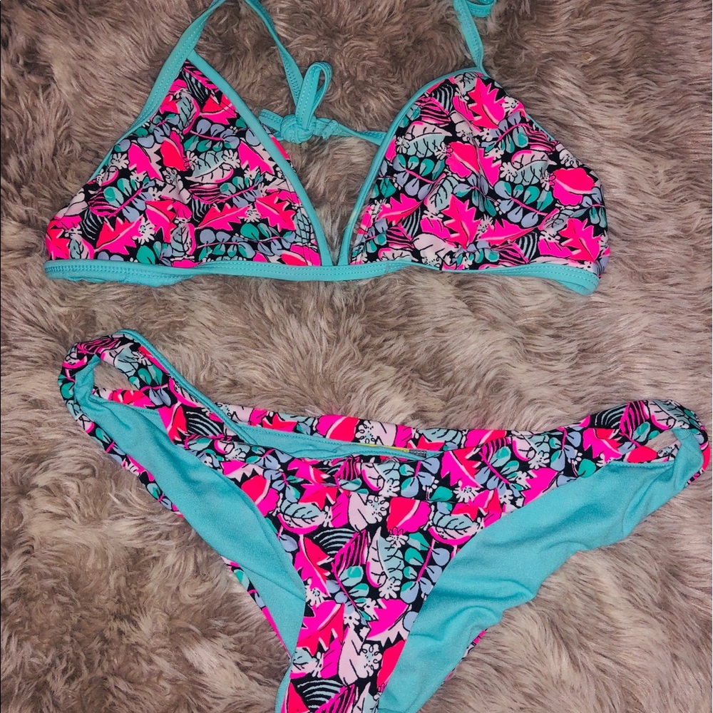 Pacsun Pink & Turquoise Bikini